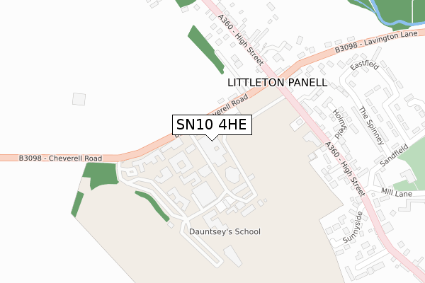 SN10 4HE map - large scale - OS Open Zoomstack (Ordnance Survey)