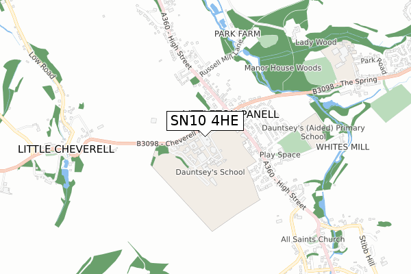 SN10 4HE map - small scale - OS Open Zoomstack (Ordnance Survey) SN10 4HE map - small scale - OS Open Zoomstack (Ordnance Survey)