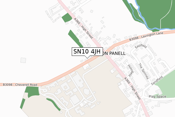 SN10 4JH map - large scale - OS Open Zoomstack (Ordnance Survey)