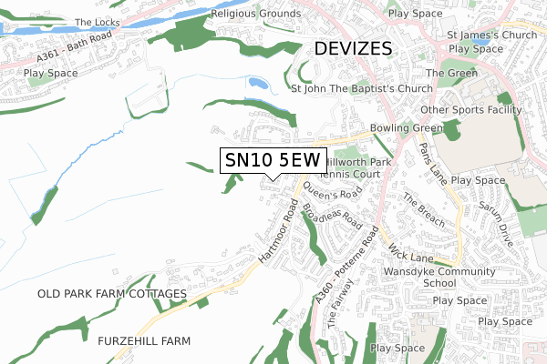 SN10 5EW map - small scale - OS Open Zoomstack (Ordnance Survey)