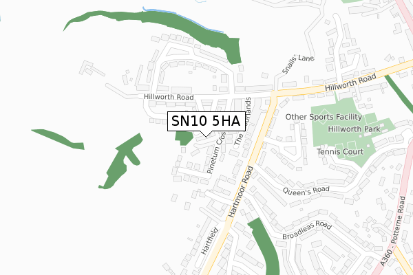 SN10 5HA map - large scale - OS Open Zoomstack (Ordnance Survey)
