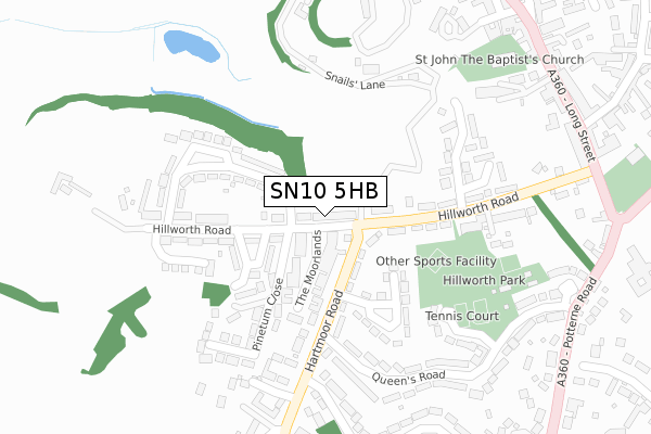 SN10 5HB map - large scale - OS Open Zoomstack (Ordnance Survey)