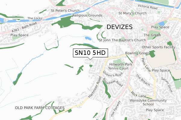 SN10 5HD map - small scale - OS Open Zoomstack (Ordnance Survey)