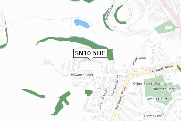 SN10 5HE map - large scale - OS Open Zoomstack (Ordnance Survey)