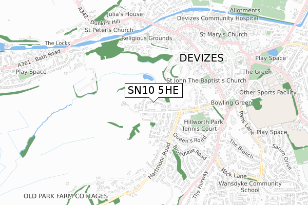 SN10 5HE map - small scale - OS Open Zoomstack (Ordnance Survey) SN10 5HE map - small scale - OS Open Zoomstack (Ordnance Survey)