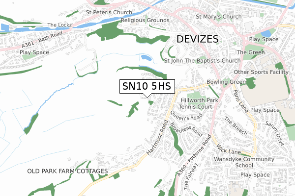 SN10 5HS map - small scale - OS Open Zoomstack (Ordnance Survey)