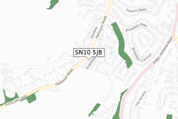 SN10 5JB map - large scale - OS Open Zoomstack (Ordnance Survey)