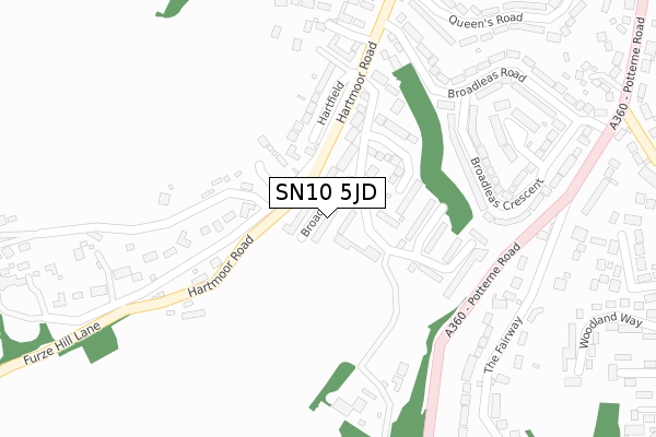 SN10 5JD map - large scale - OS Open Zoomstack (Ordnance Survey)