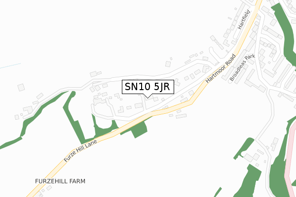 SN10 5JR map - large scale - OS Open Zoomstack (Ordnance Survey)