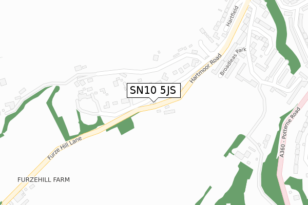 SN10 5JS map - large scale - OS Open Zoomstack (Ordnance Survey)
