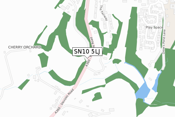 SN10 5LJ map - large scale - OS Open Zoomstack (Ordnance Survey)