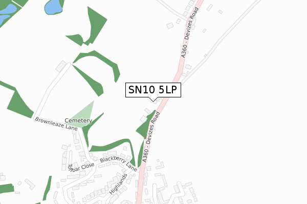 SN10 5LP map - large scale - OS Open Zoomstack (Ordnance Survey)