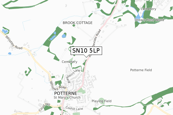 SN10 5LP map - small scale - OS Open Zoomstack (Ordnance Survey)