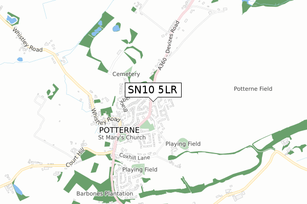 SN10 5LR map - small scale - OS Open Zoomstack (Ordnance Survey)