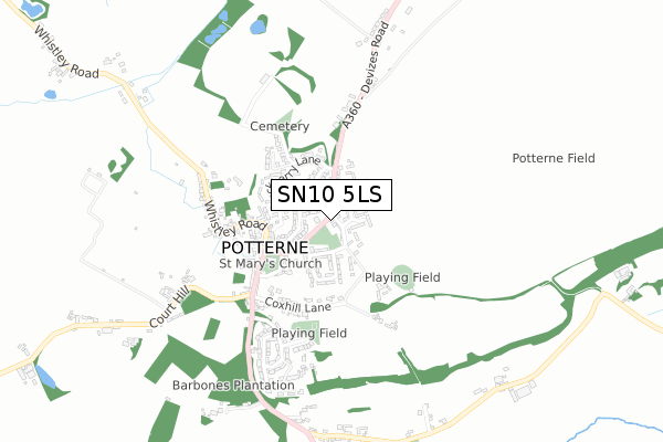 SN10 5LS map - small scale - OS Open Zoomstack (Ordnance Survey)