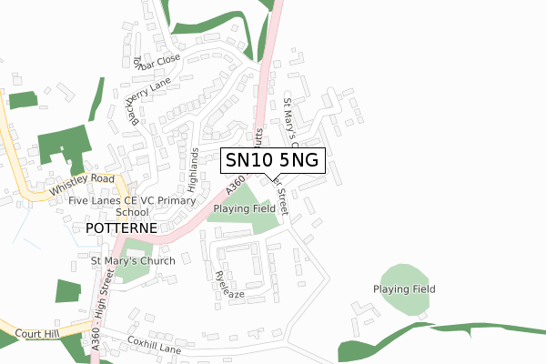 SN10 5NG map - large scale - OS Open Zoomstack (Ordnance Survey)
