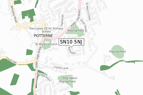 SN10 5NJ map - large scale - OS Open Zoomstack (Ordnance Survey)