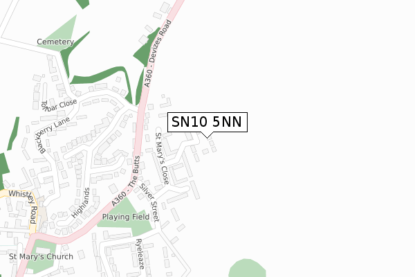 SN10 5NN map - large scale - OS Open Zoomstack (Ordnance Survey)