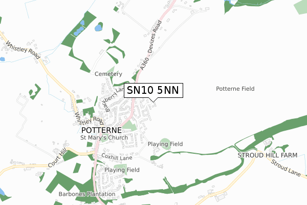 SN10 5NN map - small scale - OS Open Zoomstack (Ordnance Survey)