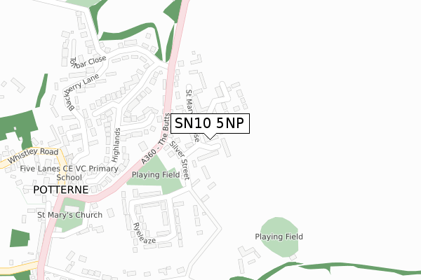 SN10 5NP map - large scale - OS Open Zoomstack (Ordnance Survey)