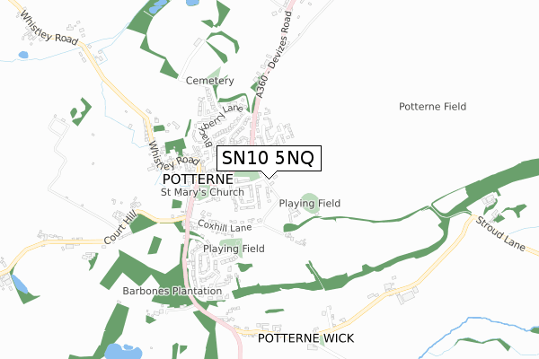 SN10 5NQ map - small scale - OS Open Zoomstack (Ordnance Survey)