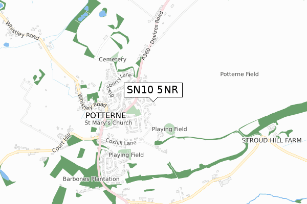 SN10 5NR map - small scale - OS Open Zoomstack (Ordnance Survey)