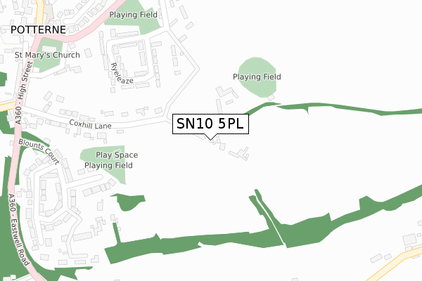 SN10 5PL map - large scale - OS Open Zoomstack (Ordnance Survey)