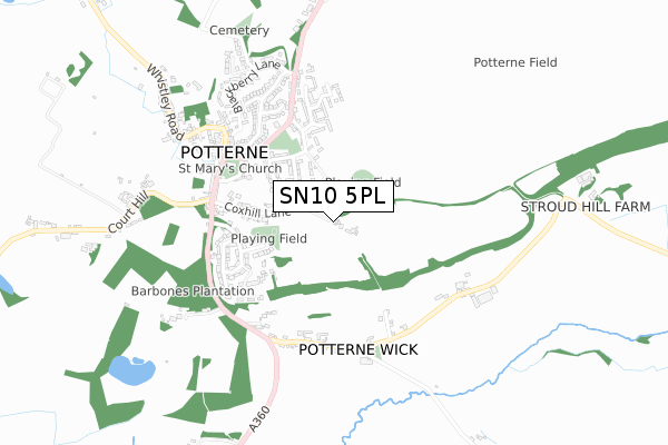 SN10 5PL map - small scale - OS Open Zoomstack (Ordnance Survey)