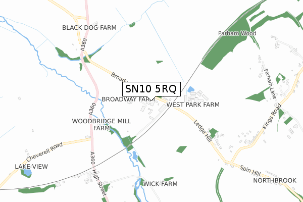 SN10 5RQ map - small scale - OS Open Zoomstack (Ordnance Survey)