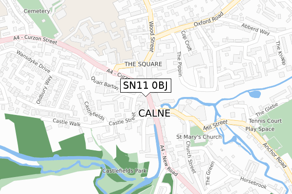 SN11 0BJ map - large scale - OS Open Zoomstack (Ordnance Survey) SN11 0BJ map - large scale - OS Open Zoomstack (Ordnance Survey)