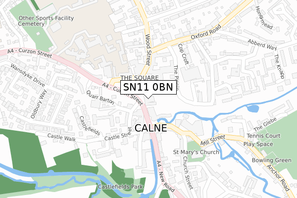 SN11 0BN map - large scale - OS Open Zoomstack (Ordnance Survey) SN11 0BN map - large scale - OS Open Zoomstack (Ordnance Survey)