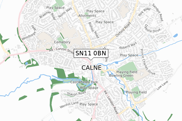 SN11 0BN map - small scale - OS Open Zoomstack (Ordnance Survey)