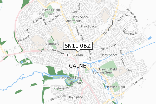 SN11 0BZ map - small scale - OS Open Zoomstack (Ordnance Survey)