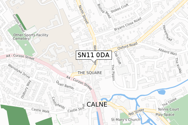 SN11 0DA map - large scale - OS Open Zoomstack (Ordnance Survey)