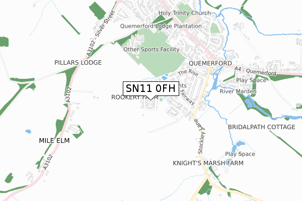 SN11 0FH map - small scale - OS Open Zoomstack (Ordnance Survey)