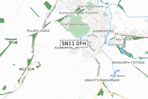 SN11 0FH map - small scale - OS Open Zoomstack (Ordnance Survey) SN11 0FH map - small scale - OS Open Zoomstack (Ordnance Survey)