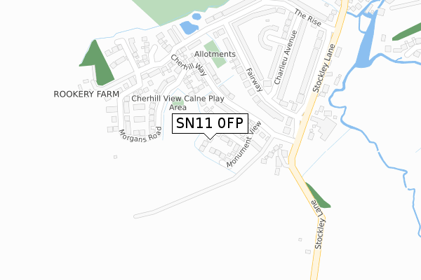 SN11 0FP map - large scale - OS Open Zoomstack (Ordnance Survey)