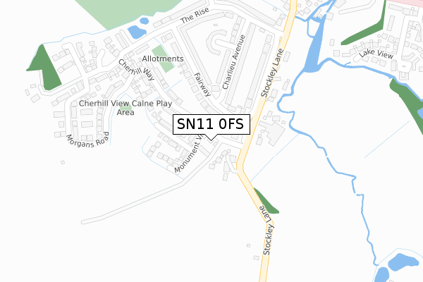 SN11 0FS map - large scale - OS Open Zoomstack (Ordnance Survey)