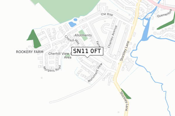 SN11 0FT map - large scale - OS Open Zoomstack (Ordnance Survey)