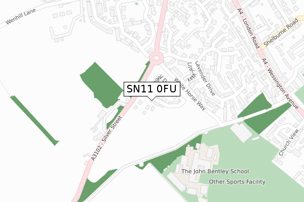 SN11 0FU map - large scale - OS Open Zoomstack (Ordnance Survey)