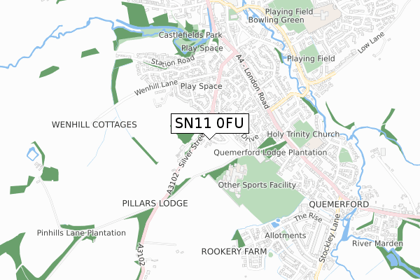 SN11 0FU map - small scale - OS Open Zoomstack (Ordnance Survey) SN11 0FU map - small scale - OS Open Zoomstack (Ordnance Survey)