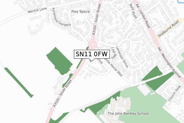 SN11 0FW map - large scale - OS Open Zoomstack (Ordnance Survey)