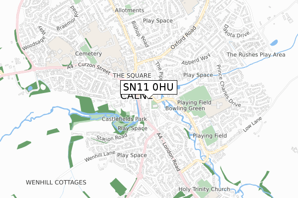 SN11 0HU map - small scale - OS Open Zoomstack (Ordnance Survey)