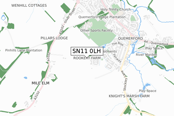 SN11 0LH map - small scale - OS Open Zoomstack (Ordnance Survey)