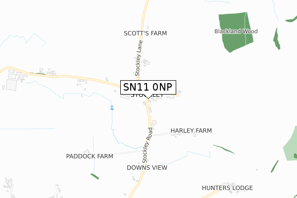 SN11 0NP map - small scale - OS Open Zoomstack (Ordnance Survey)