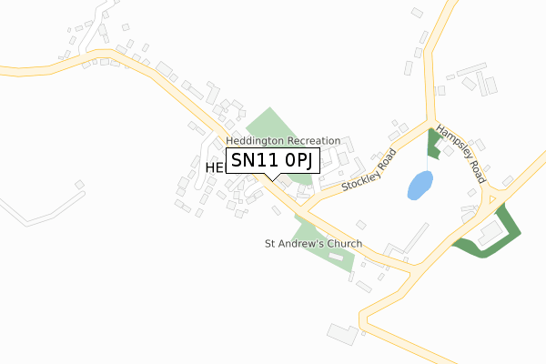 SN11 0PJ map - large scale - OS Open Zoomstack (Ordnance Survey)