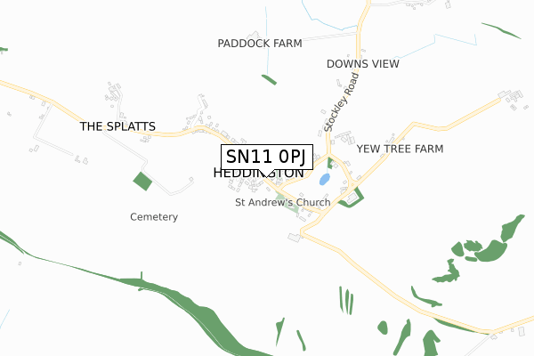 SN11 0PJ map - small scale - OS Open Zoomstack (Ordnance Survey)