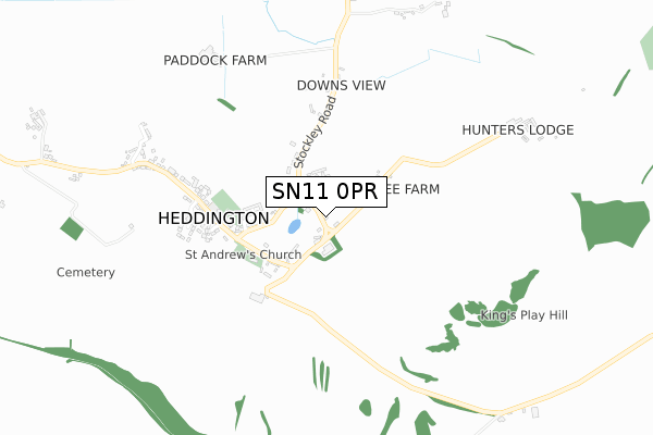 SN11 0PR map - small scale - OS Open Zoomstack (Ordnance Survey)