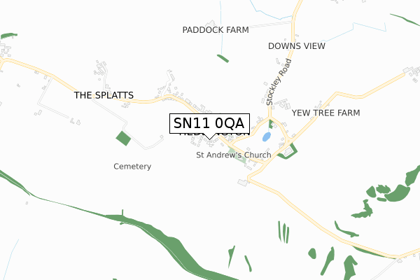 SN11 0QA map - small scale - OS Open Zoomstack (Ordnance Survey)