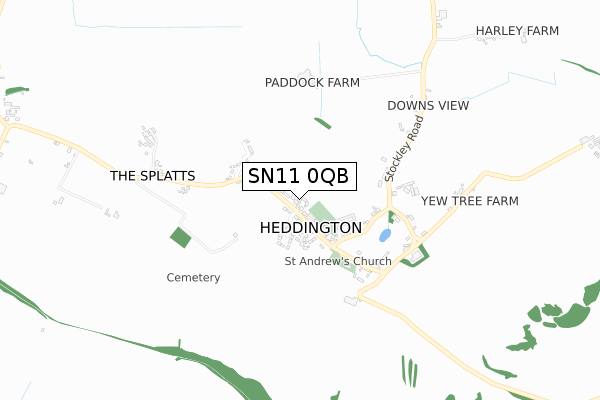 SN11 0QB map - small scale - OS Open Zoomstack (Ordnance Survey)